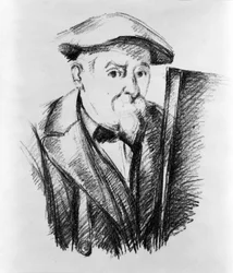 Självporträtt av Paul Cezanne (1839-1906), fransk målare.