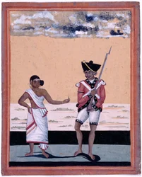 Sepoy från Madras infödda infanteri och hans fru