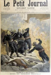 Sergeant Bauchat dog under brandmän efter explosionen av rue de Reuilly. Illustration av "Little Journal" från 1894.