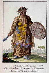 Shaman eller mongolisk Devineresse - Gravyr