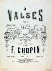 Noter för 3 valser för piano op. 64, av Frederic Chopin (frontispice)