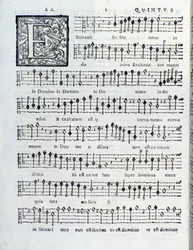 Notblad i den andra boken av Sacrae Symphoniae av Giovanni Gabrieli