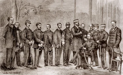 Sir James Hope Grant (1808-1875), en brittisk soldat, och hans stab under det andra opiumkriget, som varade från 1856 till 1860.