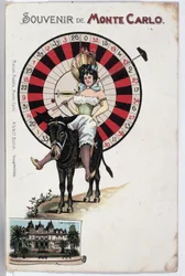 Souvenirvykort från Monte Carlo, sent 1800-tal