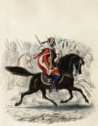Spahis (den franska arméns indiska kavallerikår) består huvudsakligen av arabiska ryttare utbildade för provinsen Alger 1834, d