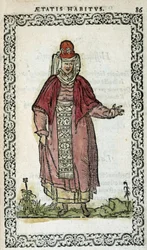 Spansk kvinna - i "" Habits et effigies"" av Jean Sulperius