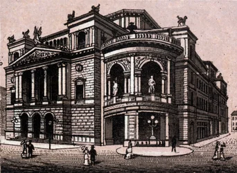 Stadttheater i Wien i Österrike (Wien) i "Världen illustrerar 168 vyer" Odaterat (slutet av 1800-talet)