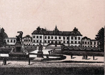 Stockholm, Sverige: utsikt över Drottningholms slott (Drottningholms slott). i "" Världen illustrerar 168 vyer"" Odaterat (slutet av 1800-talet)