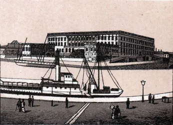 Stockholm, Sverige: utsikt över det kungliga slottet (Kungliga slottet). i "" Världen illustrerar 168 vyer"" Odaterat (slutet av 1800-talet)