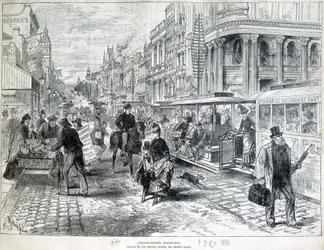 Gatuscener, Collins Street i Melbourne 1889.