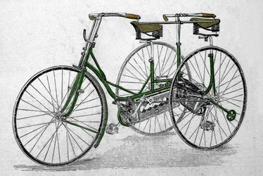 Tandem trehjuling modell.