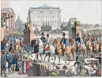 De allierade styrkorna marscherar in i Paris den 31 mars