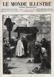 Påskäggens välsignelse i Galicien (Lilla Ryssland) - gravyr i "The Illustrious World" från 1895