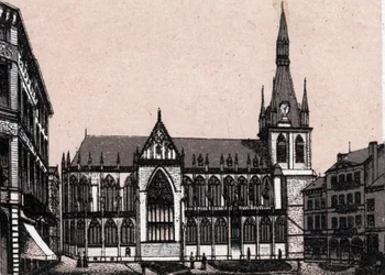 Cathedrale Saint Paul i Liège i Belgien i "Världen illustrerar 168 vyer"" Odaterat (slutet av 1800-talet)