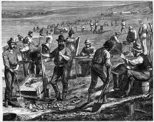The Diamond Fields at the Cape - Washing for Diamonds - Tvätta diamanter i Sydafrika på 1800-talet.
