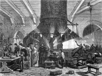 Dogen av Venedig besöker glasbruket i Murano - i "" industrins under" av Louis Figuier