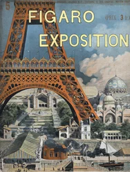 Eiffeltornet har 1889 års världsutställning i Paris Omslaget till Figaro-tillägget den 15 augusti