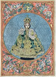 Spädbarnet Jesus från Prag - Jesusbarnet från Prag - illustration av slutet av 1800-talet