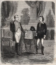 Förhöret med Friedrich Stabs efter hans misslyckade försök att mörda Napoleon I - Friedrich (Frederic) Staps förhörs av Napoleon, en ung tysk som försökte mörda Napoleon den 12 oktober