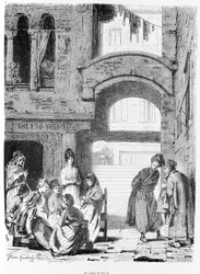 Det judiska gettot i Venedig på 1800-talet.