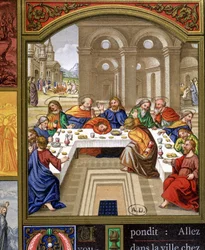Nattvarden - repro av en italiensk dok. (n.d. v.1500).