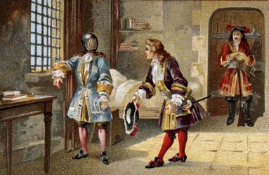 Mannen med järnmasken, en intern statsfånge från 1679 till 1703 vid fortet på ön Sainte Marguerite (Sainte-Marguerite)