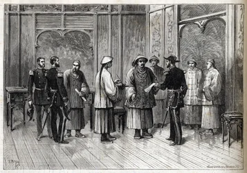 Porträtt av Napoleon Bonaparte - litografi av Job (Jacques Onfroy de Breville) från "" Le Grand Napoleon des Petites Enfants""" 1893