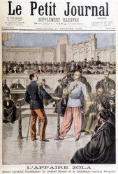 Zola-fallet: allvarlig incident med förhör mellan överste Hubert Henry (1846-1898) och överstelöjtnant Georges Picquart (1854-1914) - i "" Le Petite Journal"" av 1898-02-27