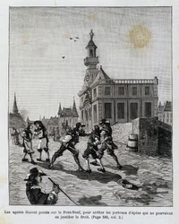 Agenterna var stationerade på Pont Neuf, för att stoppa dem som inte kunde motivera sin rätt.