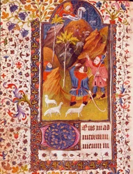 Tillkännagivandet till herdarna Miniatyr från Isabella av Kastiliens tidbok känd som Isabella Iere den katolska (1451-1504) 1400-talet Sevilla, Biblioteca Colombina