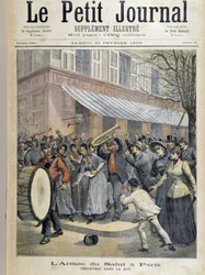 Frälsningsarmén i Paris (oordning på gatan) - i "" Le Petit Journal"" av 1892-02-20