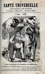 Konsten att gå ner i vikt och gå upp i vikt - gravering i "La Sante Universelle - Guide Medical des Familles"" 1852