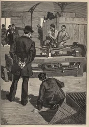 Konsten att resa: Blanchard Tower. Gravyr från 1885 i "" Les arts et metiers illustres"" av Adolphe BITARD.