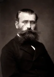 Konstnären Georges Laugée fotograferad i samband med Parissalongen 1881
