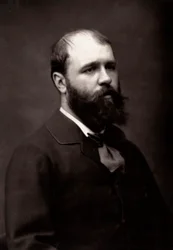 Konstnären Jean-Jacques Scherrer fotograferad i samband med Parissalongen 1881