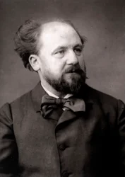 Konstnären Jean-Joseph Weerts porträtterad med anledning av Salongen i Paris 1883