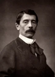 Konstnären Pierre-Auguste Brunet-Hoard fotograferad i samband med Parissalongen 1881