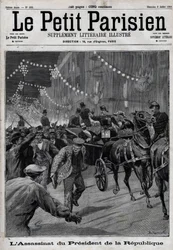 Mordet på republikens president Sadi Carnot (1837-1894) av den italienske anarkisten Sante Caserio den 24 juni