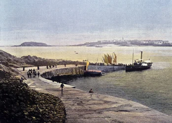 Viken Saint-Malo från Dinard - i "" Frankrike. Akvareller Reseminnen”, sd. 1800-talet