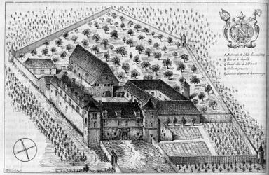Byggnaderna i Clos de Vougeot (Cote d