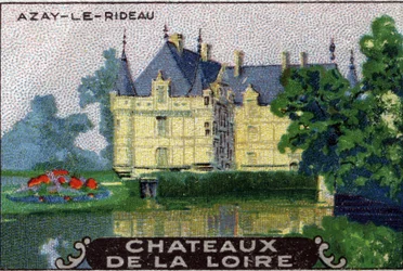 Loire-slotten: Azay-le-Rideau-slottet, början av 1900-talet (chromo)