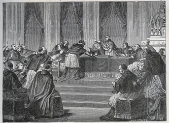 Prästerskapet från Frankrike och Italien samlades i Paris till det franska nationalkonciliets möte den 9 juni 1811, under ledning av kardinal Fesch (1763-1839).