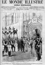 Kröningen av kejsar Alexander III av Ryssland (1845-1894) och kejsarinnan Dagmar av Danmark (1847-1928) den 27 maj