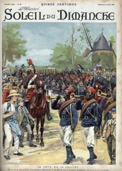 Festen den 14 juli: Commander Marchand har chefen för senegalesiska ryttare. Gravyr i "" Le sun-du-dimanche"", 23 juli