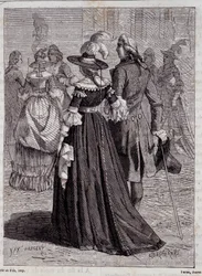Blixthatten från damerna i Paris 1778 - i "" Vetenskapens underverk"" av Louis Figuier