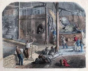 Tillverkning av öl. 1800-talsillustration. Bianchetti samling.