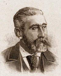 Medlemmarna av Academy Francaise 1895: porträtt av Jose Maria (Jose-Maria) de Heredia (1842-1905), fransk poet.