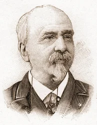 Medlemmarna av Academy Francaise 1895: porträtt av Victor Cherbuliez (1829-1899), romanförfattare, dramatiker, essäist, fransk litteraturkritiker.