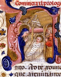 Nativiteten. 1400-talsmanuskript.