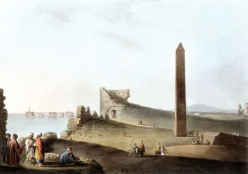 Obeliskerna i Alexandria, kallade Cleopatras nålar - i "" Views in Egypt""